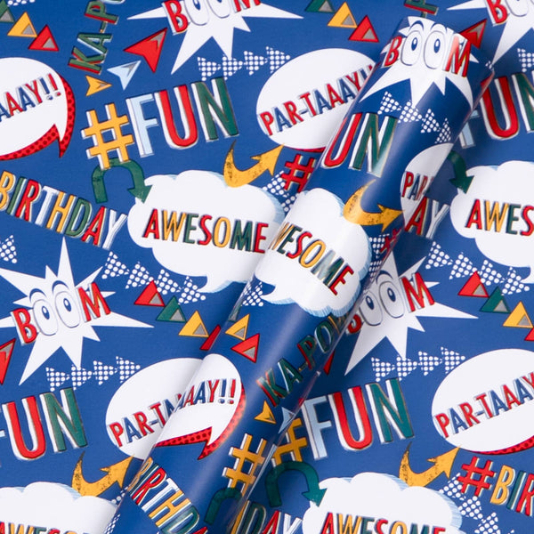 Birthday Awesome Lettering Wrapping Paper