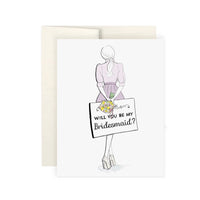 Bridesmaid Note Greeting Card - Wedding Card