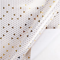 Geometric Triangles Foil White and Gold Wrapping Paper