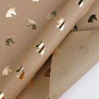 Unicorn Gold Foil Kraft Wrapping Paper